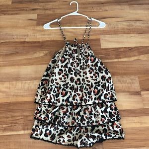 Urban Outfitters High Neck Leopard Romper